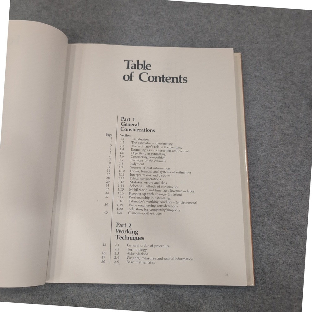 Estimating for the General Contractor Paul J Cook R.S. Means 1982 HC Manual - Picture 5 of 6